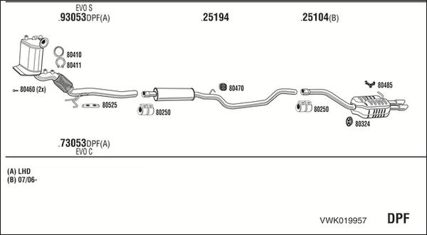 Fonos VWK019957 - Система випуску ОГ autocars.com.ua