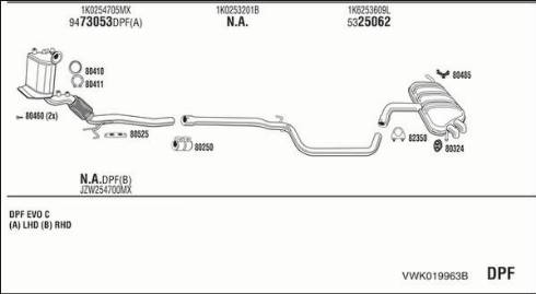 Fonos VWK019963B - Система випуску ОГ autocars.com.ua