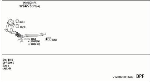 Fonos VWK020031AC - Система випуску ОГ autocars.com.ua