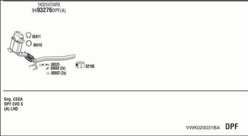 Fonos VWK020031BA - Система випуску ОГ autocars.com.ua