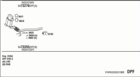 Fonos VWK020031BB - Система випуску ОГ autocars.com.ua