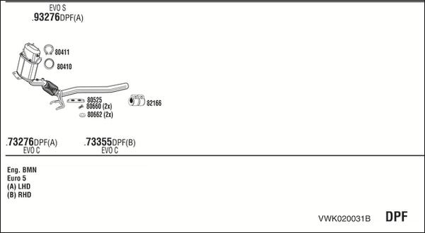 Fonos VWK020031B - Система випуску ОГ autocars.com.ua