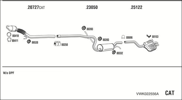 Fonos VWK022556A - Система випуску ОГ autocars.com.ua