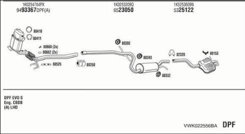 Fonos VWK022556BA - Система випуску ОГ autocars.com.ua