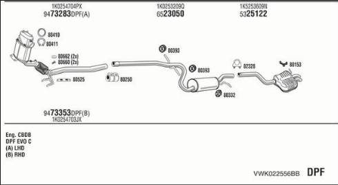 Fonos VWK022556BB - Система випуску ОГ autocars.com.ua
