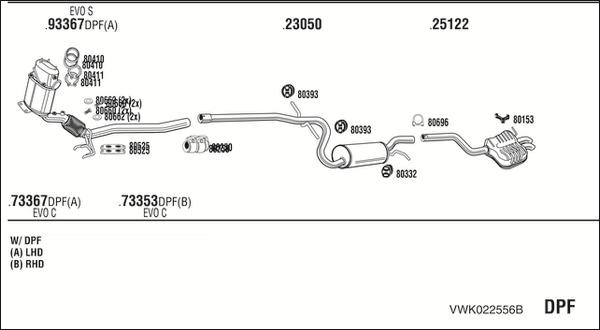 Fonos VWK022556B - Система випуску ОГ autocars.com.ua