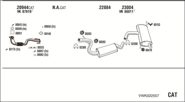 Fonos VWK022557 - Система випуску ОГ autocars.com.ua