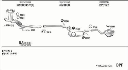 Fonos VWK022940A - Система випуску ОГ autocars.com.ua