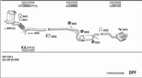 Fonos VWK022940B - Система випуску ОГ autocars.com.ua