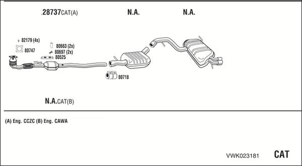 Fonos VWK023181 - Система випуску ОГ autocars.com.ua