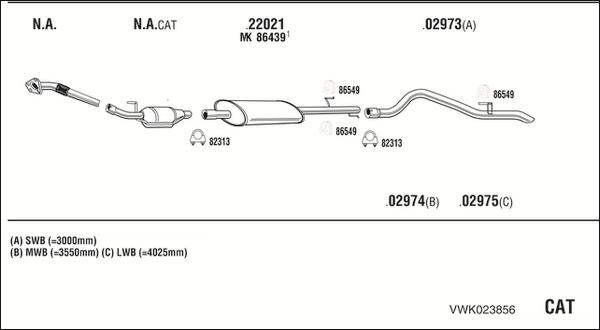 Fonos VWK023856 - Система випуску ОГ autocars.com.ua