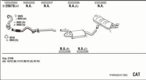 Fonos VWK024176C - Система випуску ОГ autocars.com.ua