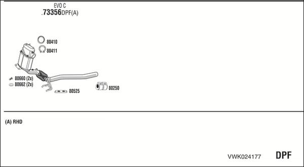 Fonos VWK024177 - Система випуску ОГ autocars.com.ua