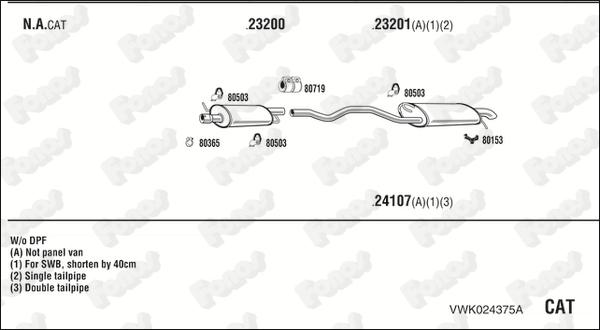 Fonos VWK024375A - Система випуску ОГ autocars.com.ua