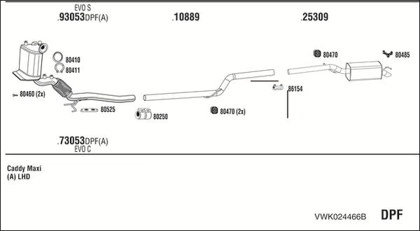 Fonos VWK024466B - Система випуску ОГ autocars.com.ua