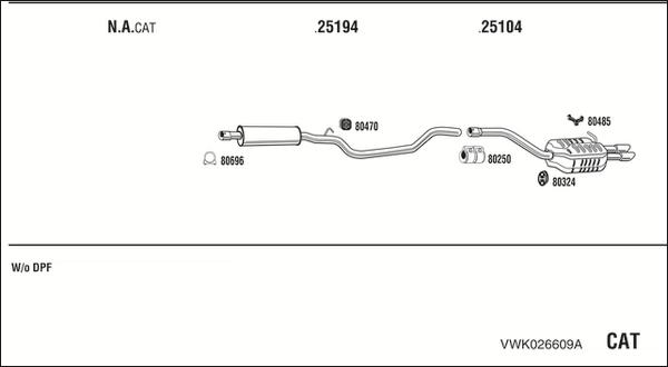 Fonos VWK026609A - Система випуску ОГ autocars.com.ua