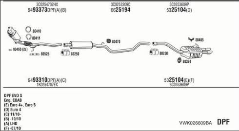 Fonos VWK026609BA - Система випуску ОГ autocars.com.ua