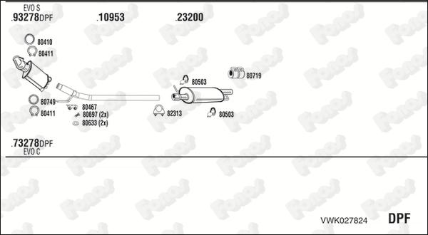 Fonos VWK027824 - Система випуску ОГ autocars.com.ua