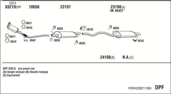 Fonos VWK028211BA - Система випуску ОГ autocars.com.ua