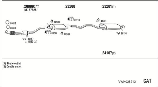 Fonos VWK028212 - Система випуску ОГ autocars.com.ua