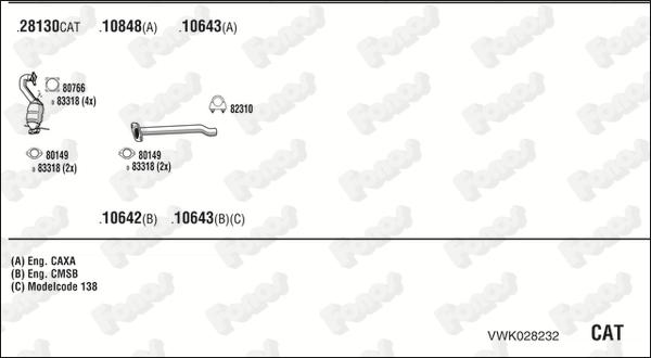 Fonos VWK028232 - Система випуску ОГ autocars.com.ua