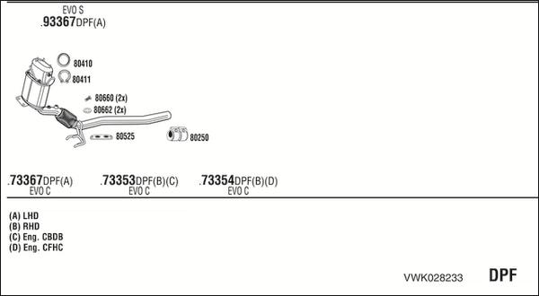 Fonos VWK028233 - Система випуску ОГ autocars.com.ua
