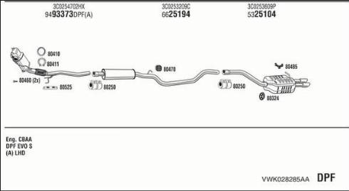 Fonos VWK028285AA - Система випуску ОГ autocars.com.ua