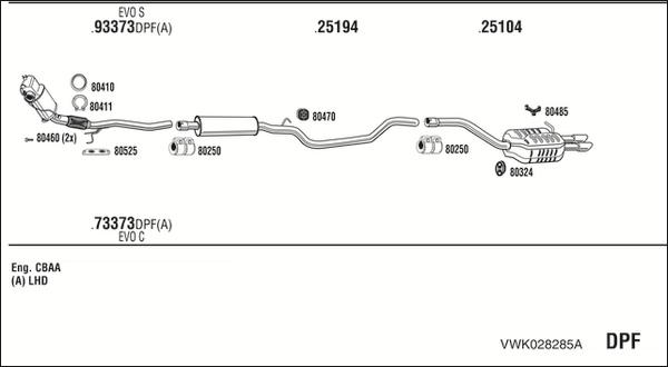 Fonos VWK028285A - Система випуску ОГ autocars.com.ua