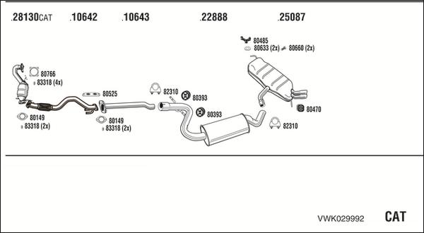 Fonos VWK029992 - Система випуску ОГ autocars.com.ua