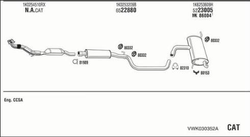 Fonos VWK030352A - Система випуску ОГ autocars.com.ua