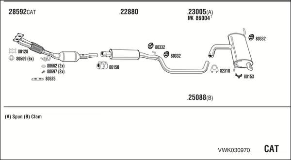 Fonos VWK030970 - Система випуску ОГ autocars.com.ua