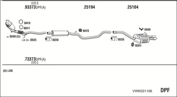 Fonos VWK031106 - Система випуску ОГ autocars.com.ua