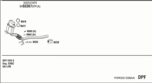 Fonos VWK031338AA - Система випуску ОГ autocars.com.ua