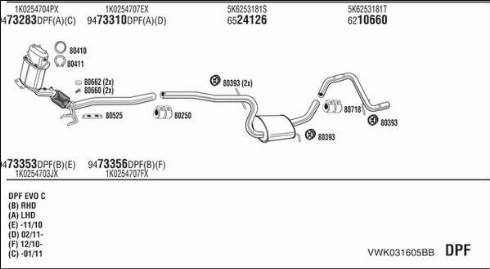 Fonos VWK031605BB - Система випуску ОГ autocars.com.ua