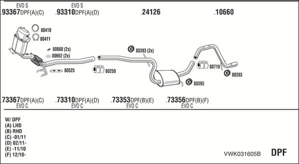 Fonos VWK031605B - Система випуску ОГ autocars.com.ua