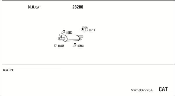 Fonos VWK032275A - Система випуску ОГ autocars.com.ua