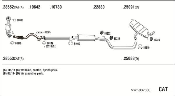 Fonos VWK032630 - Система випуску ОГ autocars.com.ua