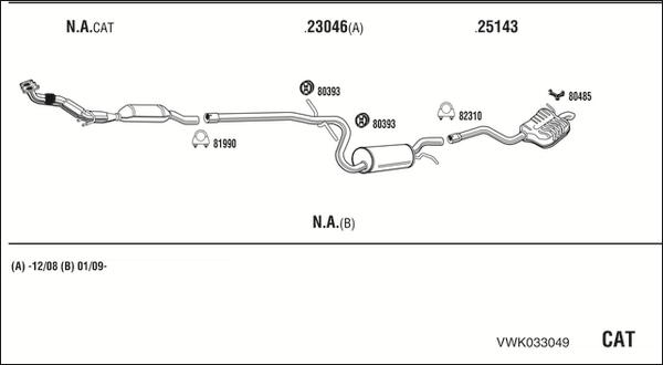 Fonos VWK033049 - Система випуску ОГ autocars.com.ua