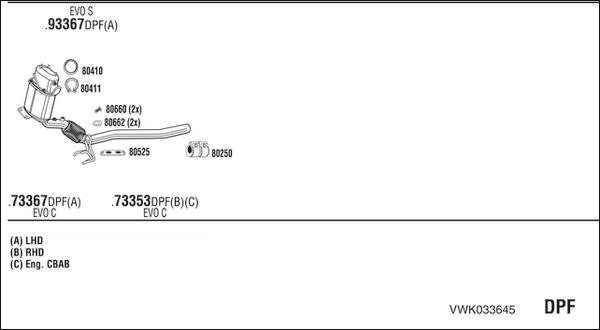 Fonos VWK033645 - Система випуску ОГ autocars.com.ua