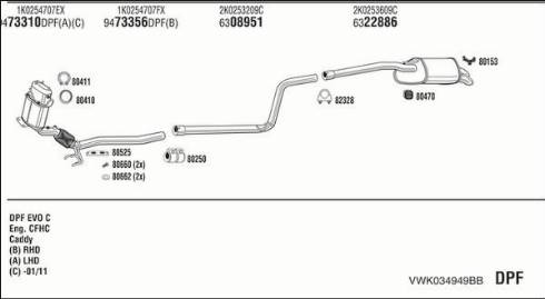 Fonos VWK034949BB - Система випуску ОГ autocars.com.ua