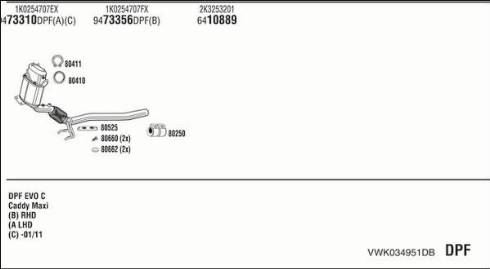 Fonos VWK034951DB - Система випуску ОГ autocars.com.ua