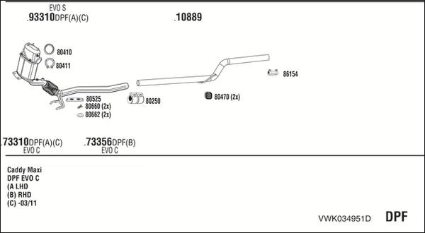 Fonos VWK034951D - Система випуску ОГ autocars.com.ua