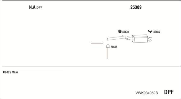 Fonos VWK034952B - Система випуску ОГ autocars.com.ua