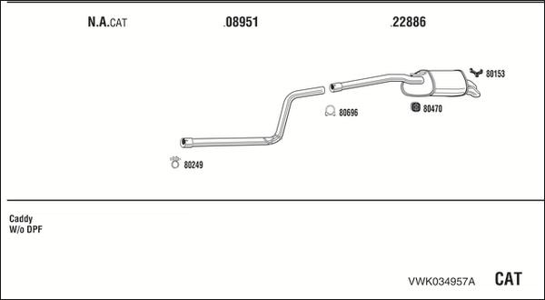 Fonos VWK034957A - Система випуску ОГ autocars.com.ua