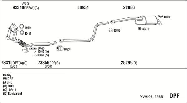 Fonos VWK034958B - Система випуску ОГ autocars.com.ua