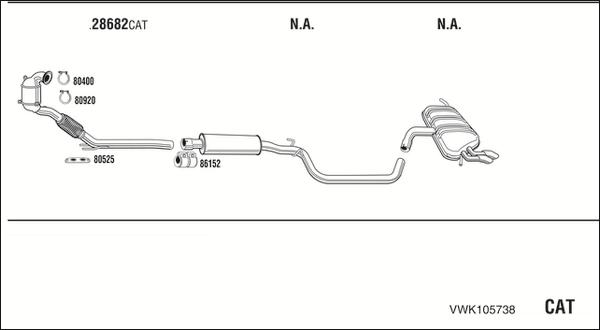 Fonos VWK105738 - Система випуску ОГ autocars.com.ua