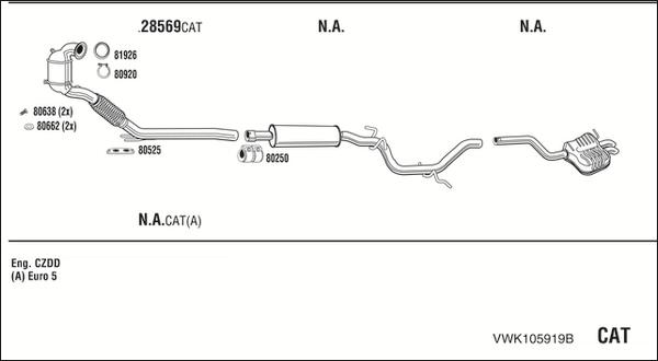 Fonos VWK105919B - Система випуску ОГ autocars.com.ua