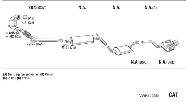 Fonos VWK112384 - Система випуску ОГ autocars.com.ua