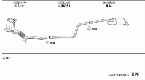 Fonos VWK114339AB - Система випуску ОГ autocars.com.ua