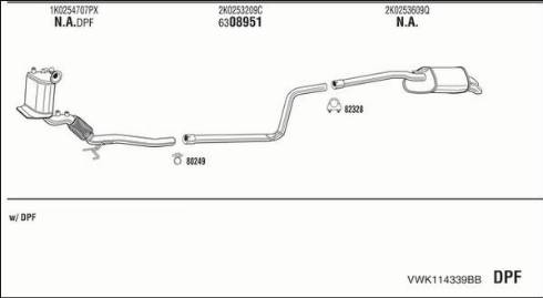 Fonos VWK114339BB - Система випуску ОГ autocars.com.ua